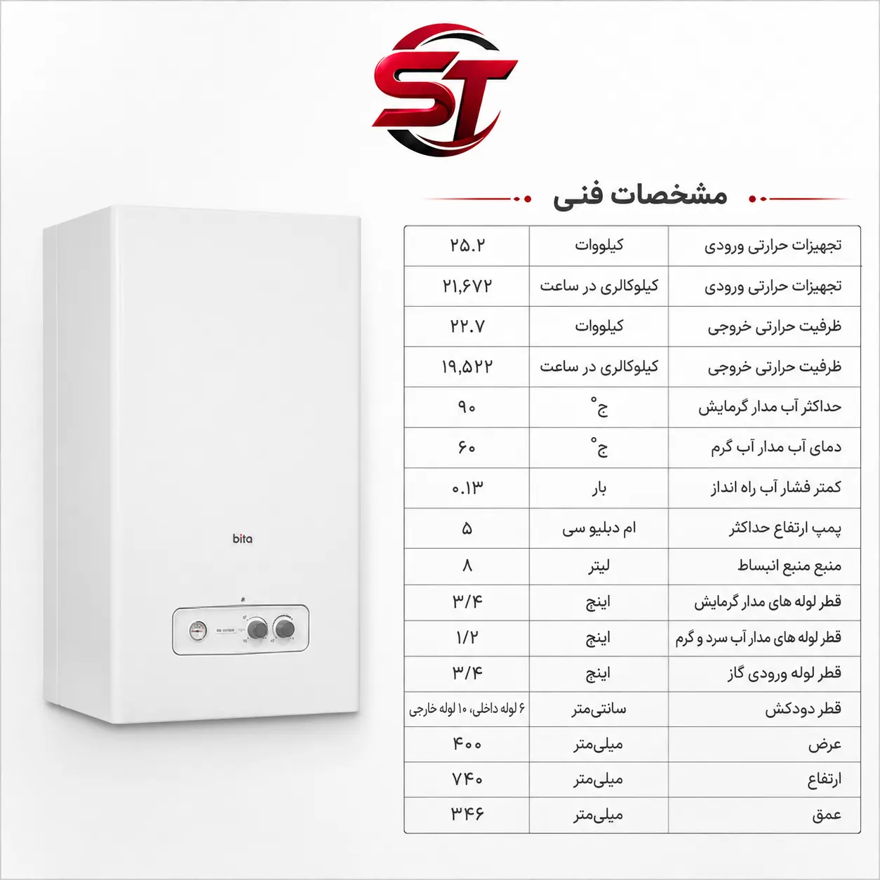 پکیج دیواری بوتان مدل Bita 22 Sealed